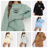 High Quality Cotton Print Long Sleeve Sweatshirt Set