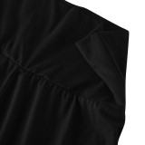 Women's 2 Piece Lounge Sets Cropped Top and Fold Over Flare Pants