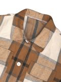 Casual Long Sleeve Coat Plaid Oversized Shirt