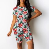 1 Piece Custom Casual Digital Printing Short Set