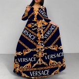 1 Piece Custom Casual Digital Printing Long Dress