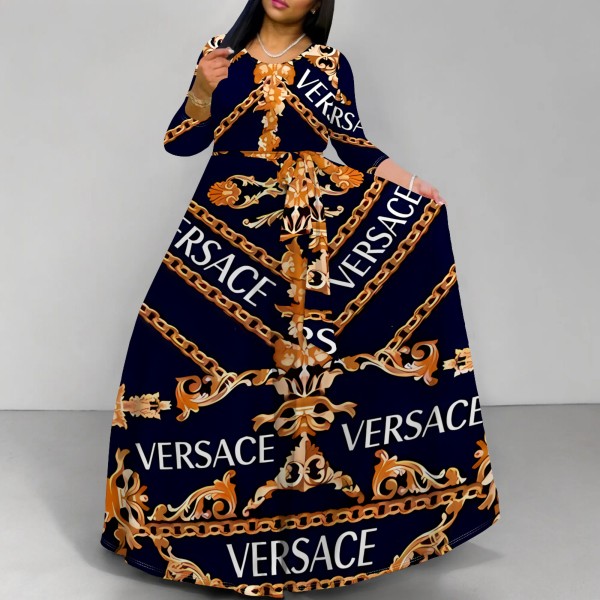 1 Piece Custom Casual Digital Printing Long Dress