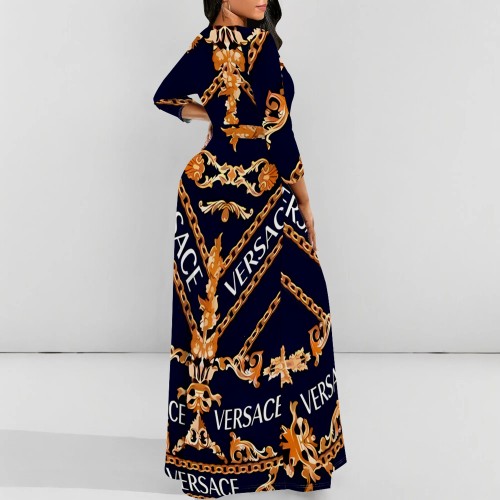 1 Piece Custom Casual Digital Printing Long Dress