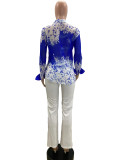 Sexy Perspective Printed Shirt and Shorts Set