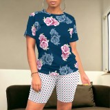 1 Piece Custom Casual Digital Printing Short Sleeve Short Set