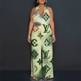 1 Piece Custom Casual Digital Printing Halter Backless One Piece Jumpsuits