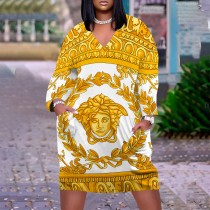 1 Piece Custom Casual Digital Printing Sleeveless Plus Size Midi Dresses