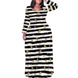 1 Piece Custom Casual Digital Printing Scoop Neck Plus Size Maxi Dresses