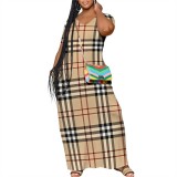1 Piece Custom Casual Digital Printing V Neck Long Dress