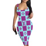 1 Piece Custom Casual Digital Printing U Neck Mid-length Dress