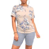 1 Piece Custom Casual Digital Printing Short Sleeve Short Set
