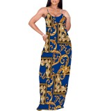 1 Piece Custom Casual Digital Printing Straps Maxi Dress