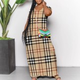 1 Piece Custom Casual Digital Printing V Neck Long Dress