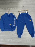 High Quality Cotton Print Long Sleeve Hoodie Kids Sweatshirt Sweatpant Set