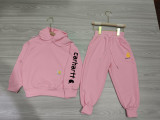 High Quality Cotton Print Long Sleeve Hoodie Kids Sweatshirt Sweatpant Set
