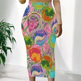 1 Piece Custom Casual Digital Printing Long Skirts