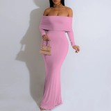 1 Piece Custom Casual Digital Printing Off Shoulder Maxi Dress