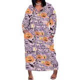 1 Piece Custom Casual Digital Printing V Neck Plus Size Maxi Dress