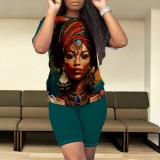 1 Piece Custom Casual Digital Printing Avatar Short Set