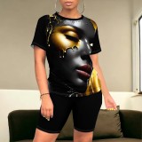 1 Piece Custom Casual Digital Printing Avatar Short Set