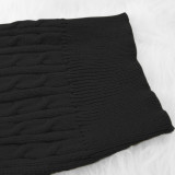Womens 2 Piece Sweater Dress Knitted Crop Top Bodycon Midi Dresses Set