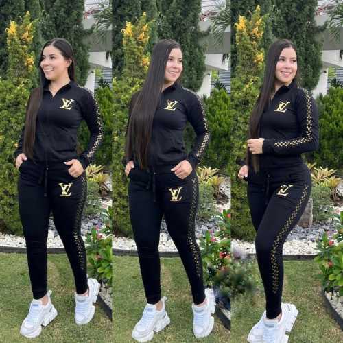 Casual Sportswear Hot Stamping Zipper Trendy Suit with Pocket