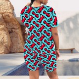 1 Piece Custom Casual Digital Printing Short Set