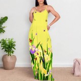 1 Piece Custom Casual Digital Printing Straps Maxi Dress