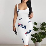 1 Piece Custom Casual Digital Printing Sleeveless Midi Dresses