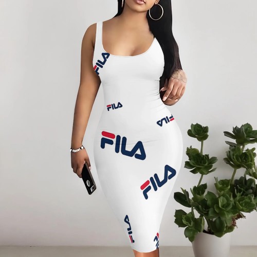 1 Piece Custom Casual Digital Printing Sleeveless Midi Dresses