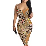 1 Piece Custom Casual Digital Printing Sleeveless Midi Dress