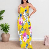 1 Piece Custom Casual Digital Printing Straps Maxi Dress