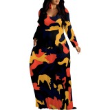 1 Piece Custom Casual Digital Printing Tie Dye Maxi Dress