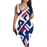 1 Piece Custom Casual Digital Printing Sleeveless Midi Dresses