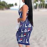 1 Piece Custom Casual Digital Printing Sleeveless Midi Dresses