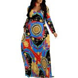 1 Piece Custom Casual Digital Printing V Neck Maxi Dresses