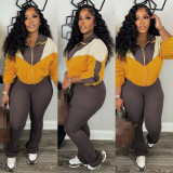 Womens 2 Piece Outfits Zipper Cropped Jacket High Waist Bodycon Tracksuit