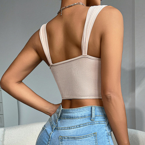 Camisole Fishbone Vest Retro Flower Vest Top for Women