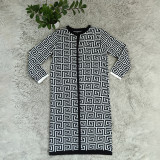 Fashion Striped Long Cardigan Knit Sweater