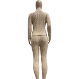 2024 Winter Zipper Knitted Casual Set