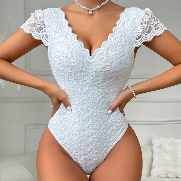 Lace Sheer Mesh Bodysuit Going Out Tops Sexy See Through Leotard Body Suits