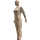 2024 Winter Zipper Knitted Casual Set