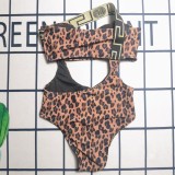 Summer Beach Padded Printed Sleeveless Hollow Out One Piece Swimsuits