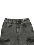 Multi-Pocket Cargo Straight Leg Jeans