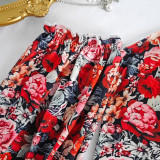 Puff Sleeves Multi Floral Printed Off Shoulder Top
