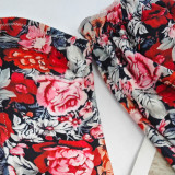 Puff Sleeves Multi Floral Printed Off Shoulder Top
