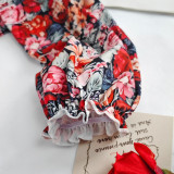 Puff Sleeves Multi Floral Printed Off Shoulder Top