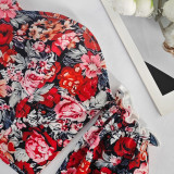 Puff Sleeves Multi Floral Printed Off Shoulder Top