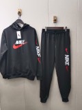 High Quality Cotton Print Long Sleeve Hoodie Sweatsuit Sweatpant Two Piece