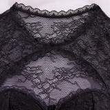 Women's Bodycon Clubwear Lingerie Exotic Lace High Cut Bodysuit